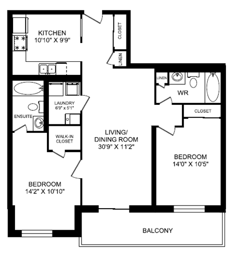 Two Bedroom Floor Plan